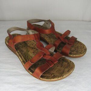 Abeo Red Leather BEA BRAID Strap Sandal Women's 10